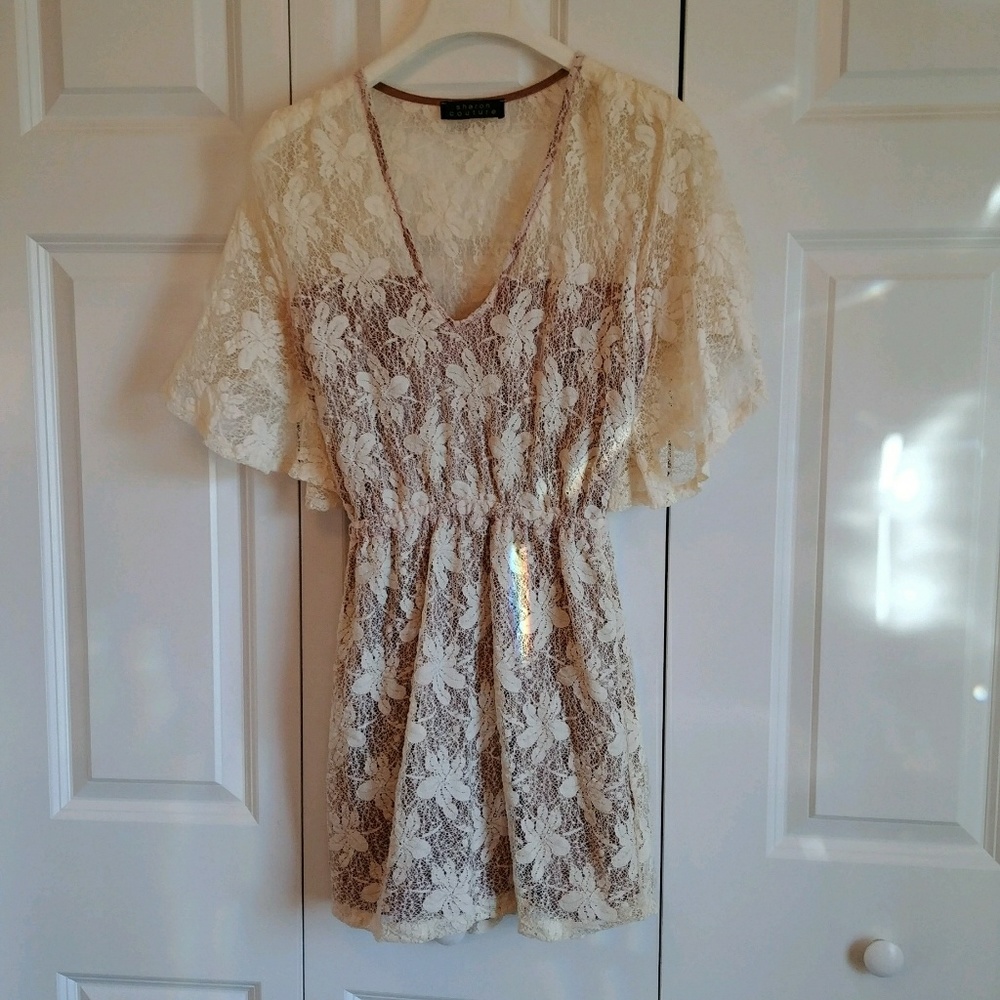 Sharon Couture lace mini dress